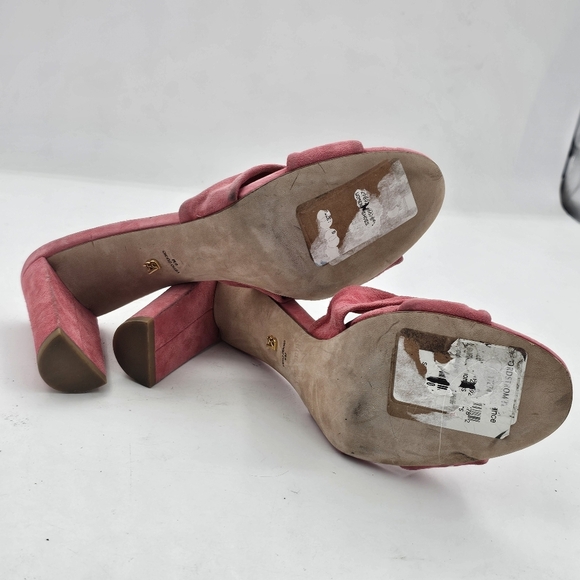 Veronica Beard Women’s Ganita Knot-Front Slides Size 9 Pink Suede Sandals - Picture 10 of 13